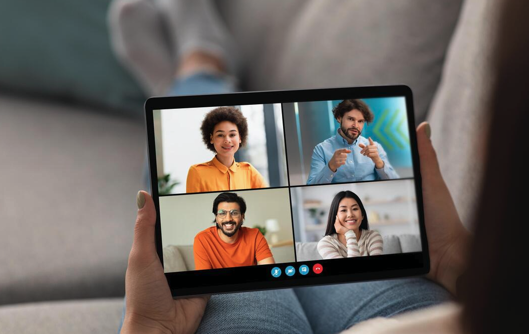 A candidate joining a video interview panel